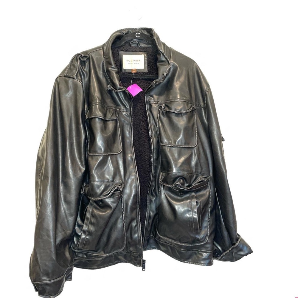 oversized leather jacket